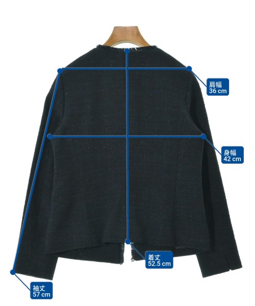 INDIVI（インディヴィ）ノーカラージャケット 紺 サイズ:38(M位) レディース/2200669472073