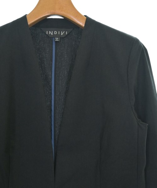 INDIVI（インディヴィ）ノーカラージャケット 黒 サイズ:36(S位) レディース/2200724594191