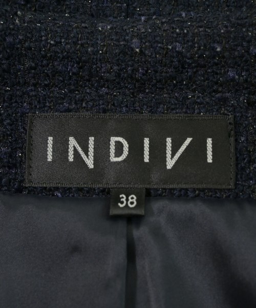 INDIVI（インディヴィ）ノーカラージャケット 紺 サイズ:38(M位) レディース/2200729395021
