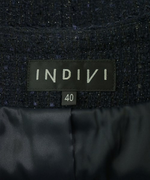 INDIVI（インディヴィ）ノーカラージャケット 紺 サイズ:40(L位) レディース/2200716435051
