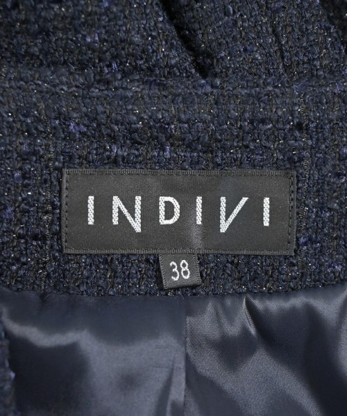 INDIVI（インディヴィ）ノーカラージャケット 紺 サイズ:38(M位) レディース/2200684206059