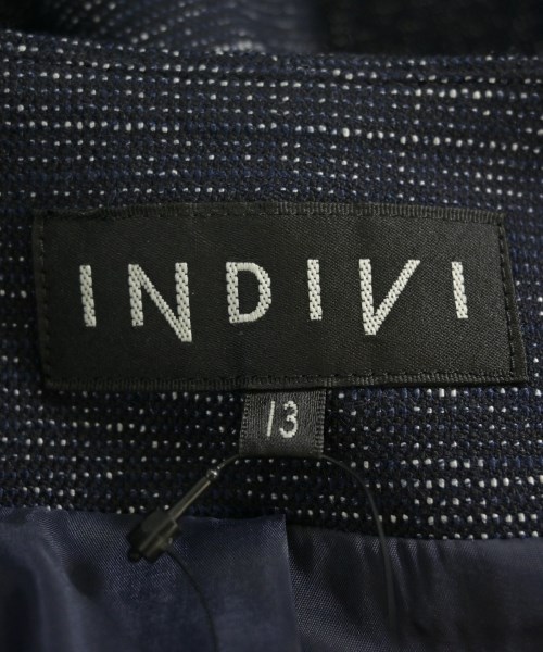 INDIVI（インディヴィ）ノーカラージャケット 紺 サイズ:13(XL位) レディース/2200682492263