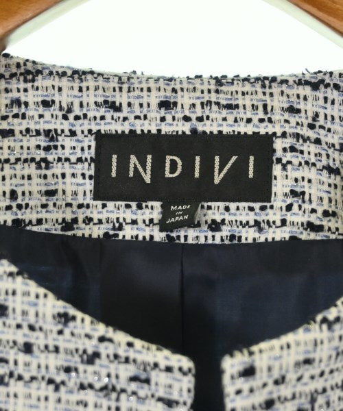 INDIVI（インディヴィ）ノーカラージャケット 白 サイズ:13(XL位) レディース/2200683476071
