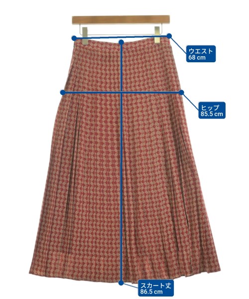 UNTITLED（アンタイトル）ロング・マキシ丈スカート 赤 サイズ:3(L位) レディース/2200619116095