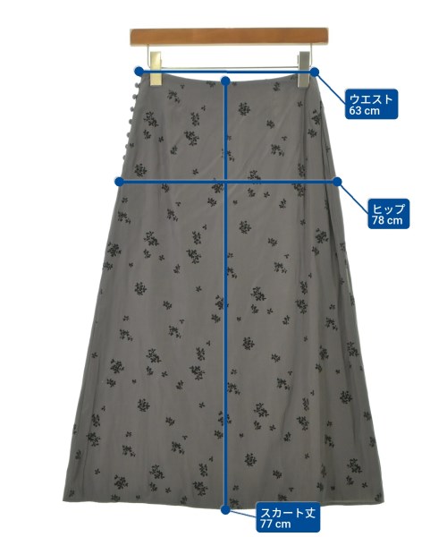 UNTITLED（アンタイトル）ロング・マキシ丈スカート グレー サイズ:XS レディース/2200628004192