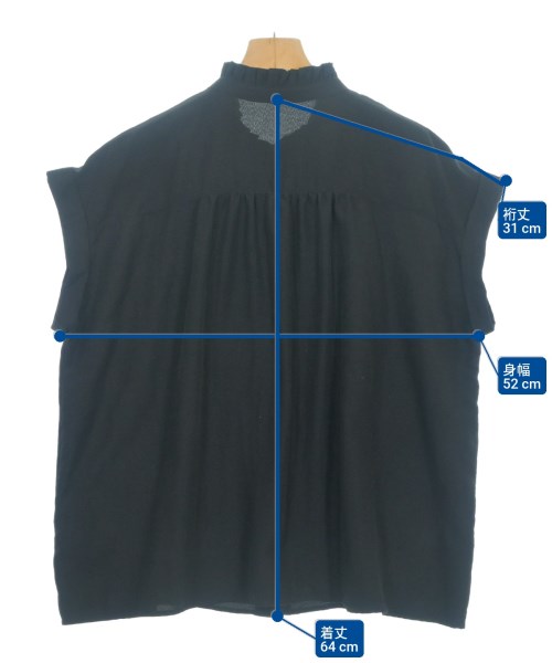 UNTITLED（アンタイトル）カジュアルシャツ 黒 サイズ:44(XL位) レディース/2200618342037