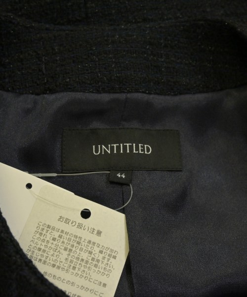 UNTITLED（アンタイトル）ノーカラージャケット 紺 サイズ:44(XL位) レディース/2200602435097
