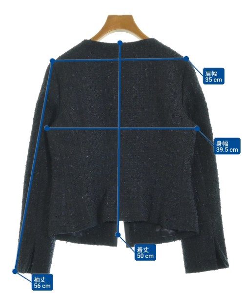 UNTITLED（アンタイトル）ノーカラージャケット 紺 サイズ:2(M位) レディース/2200651745031