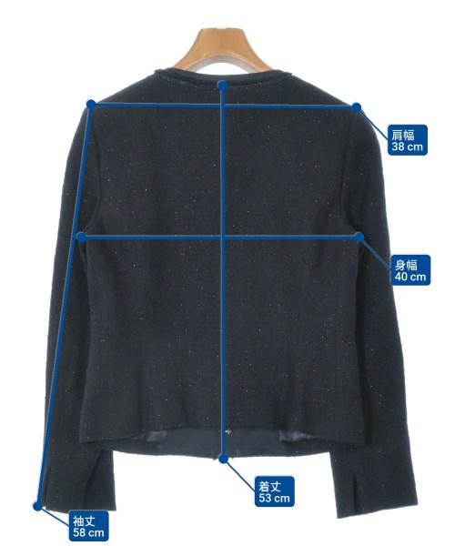 UNTITLED（アンタイトル）ノーカラージャケット 黒 サイズ:2(M位) レディース/2200659506023