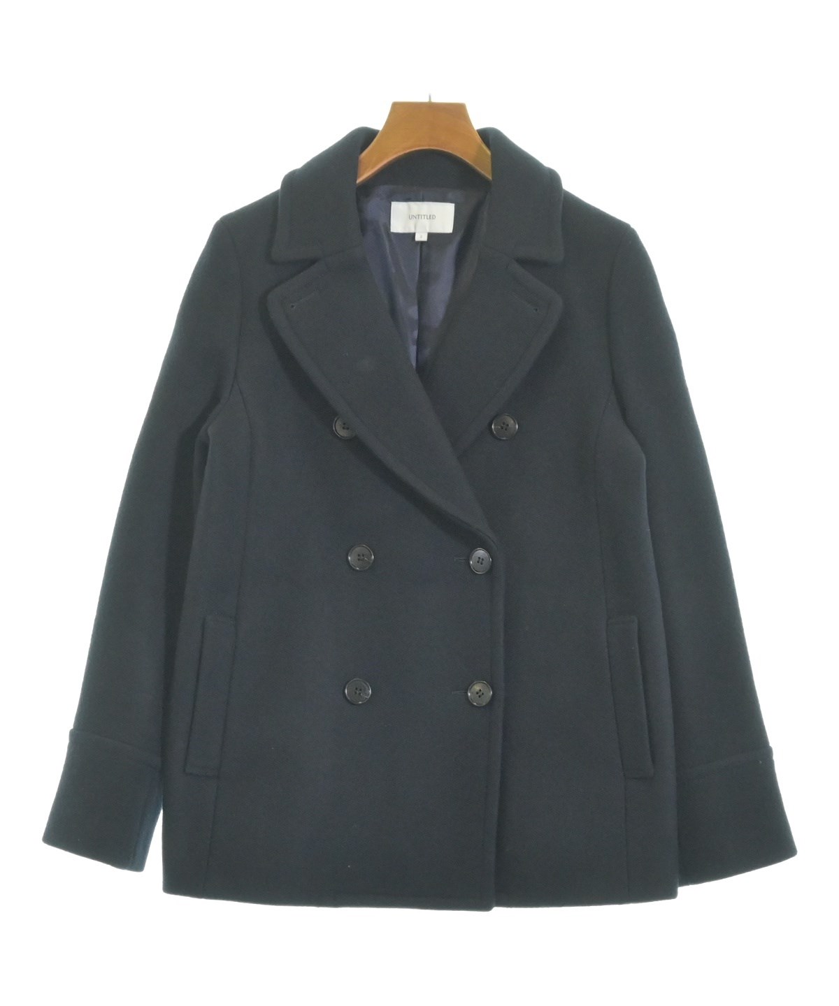 【未使用級・近年モデル】アンタイトル　ピーコート　紺色　M位　定価34,000円 未使用級・近年モデル】アンタイトル ピーコート 紺色 M位 定価34,000