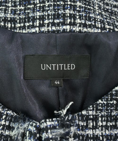 UNTITLED（アンタイトル）ノーカラージャケット 紺 サイズ:44(XL位) レディース/2200705728188