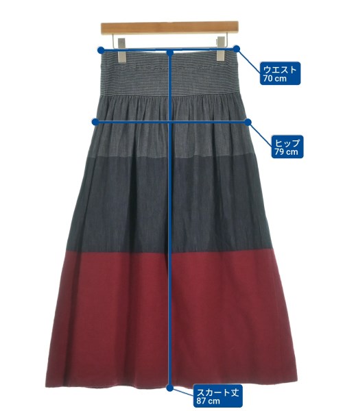 plantation（プランテーション）ひざ丈スカート 紺 サイズ:M レディース/2200643969049