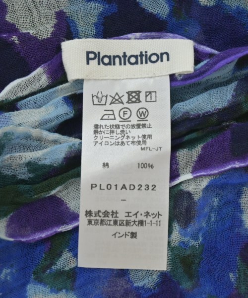 plantation（プランテーション）マフラー 青 サイズ:- レディース/2200698723054