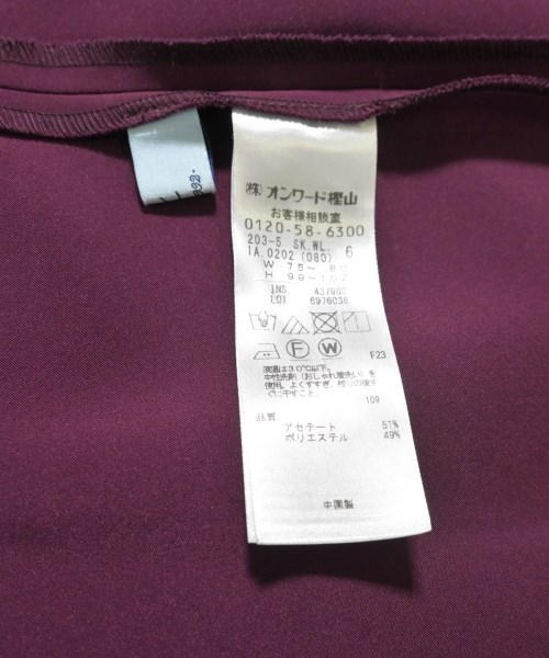 組曲（クミキョク）ひざ丈スカート 紫 サイズ:6(XL位) レディース/2200634055010
