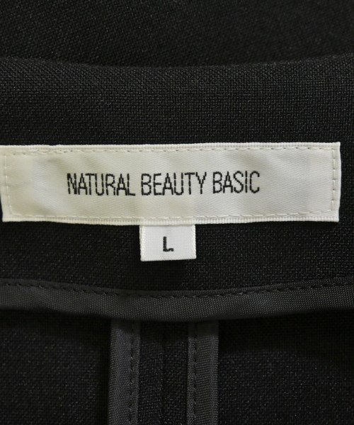 NATURAL BEAUTY BASIC（ナチュラルビューティーベーシック）ノーカラージャケット 黒 サイズ:L レディース/2200636530058