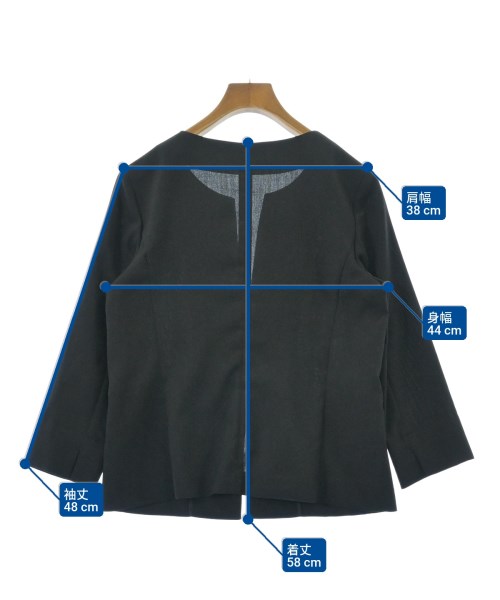 NATURAL BEAUTY BASIC（ナチュラルビューティーベーシック）ノーカラージャケット 黒 サイズ:L レディース/2200636530058