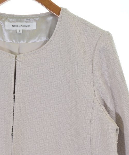 NATURAL BEAUTY BASIC（ナチュラルビューティーベーシック）ノーカラージャケット ベージュ サイズ:S レディース/2200614225082