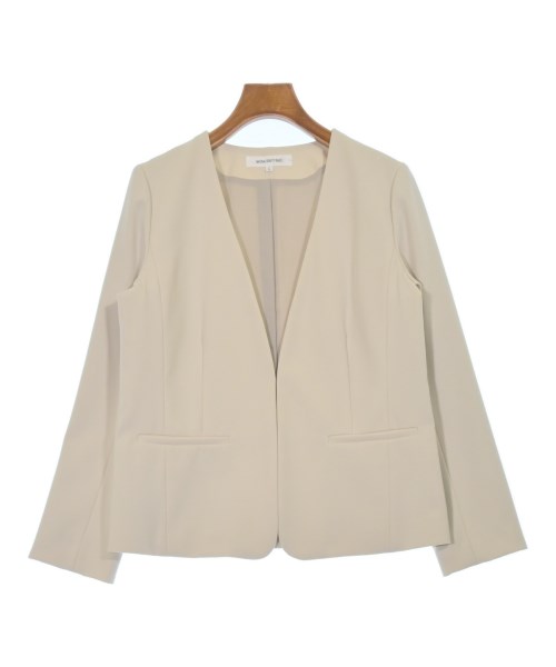 NATURAL BEAUTY BASIC(ナチュラルビューティーベーシック)ノーカラージャケット ベージュ サイズ:L/2200672453052