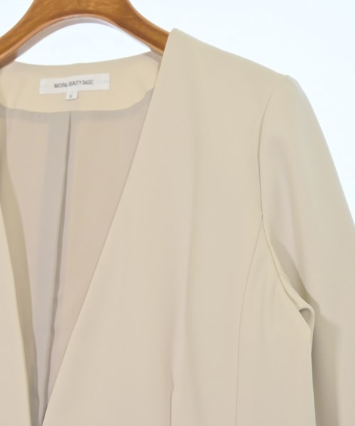 NATURAL BEAUTY BASIC（ナチュラルビューティーベーシック）ノーカラージャケット ベージュ サイズ:L レディース/2200672453052