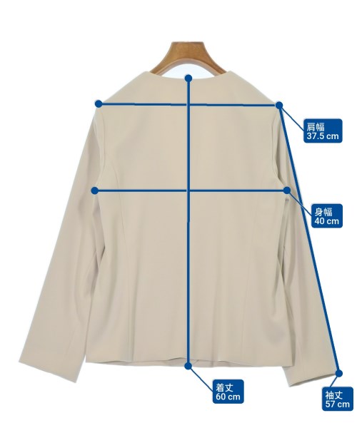 NATURAL BEAUTY BASIC（ナチュラルビューティーベーシック）ノーカラージャケット ベージュ サイズ:L レディース/2200672453052