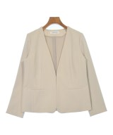 NATURAL BEAUTY BASIC（ナチュラルビューティーベーシック）ノーカラージャケット ベージュ サイズ:L レディース/2200672453052