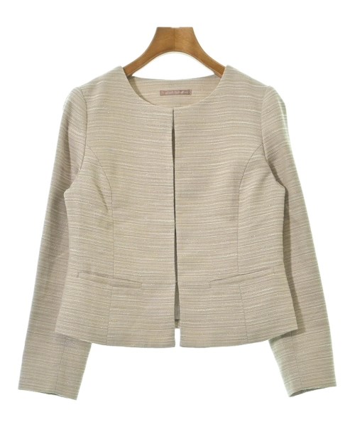 NATURAL BEAUTY BASIC(ナチュラルビューティーベーシック)ノーカラージャケット ベージュ サイズ:S/2200670861026