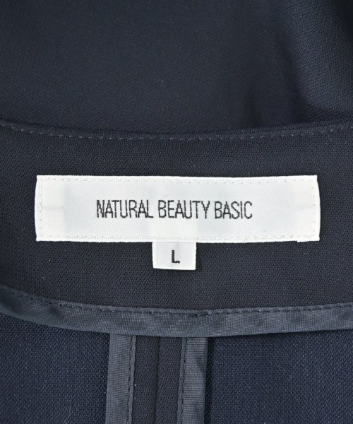 NATURAL BEAUTY BASIC（ナチュラルビューティーベーシック）ノーカラージャケット 紺 サイズ:L レディース/2200696936043
