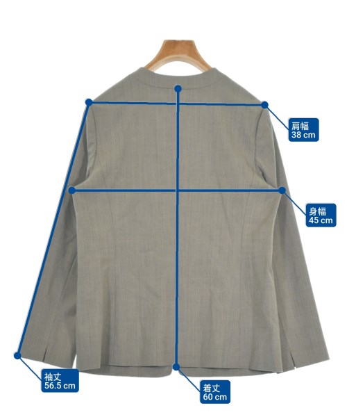 NATURAL BEAUTY BASIC（ナチュラルビューティーベーシック）ノーカラージャケット グレー サイズ:L レディース/2200637870054