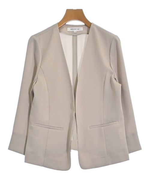 NATURAL BEAUTY BASIC(ナチュラルビューティーベーシック)ノーカラージャケット ベージュ サイズ:M/2200646237121