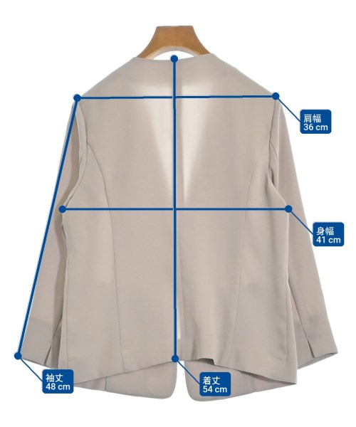 NATURAL BEAUTY BASIC（ナチュラルビューティーベーシック）ノーカラージャケット ベージュ サイズ:M レディース/2200646237121