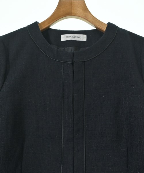 NATURAL BEAUTY BASIC（ナチュラルビューティーベーシック）ノーカラージャケット 紺 サイズ:M レディース/2200648435013