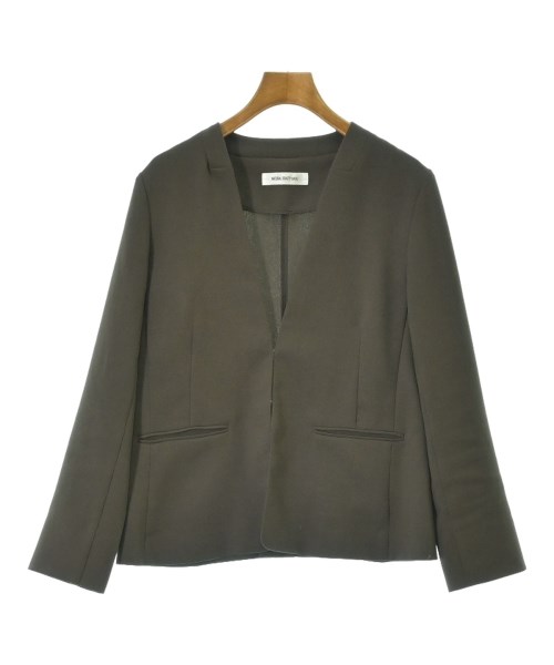 NATURAL BEAUTY BASIC（ナチュラルビューティーベーシック）ノーカラージャケット グレー サイズ:L レディース/2200703306029