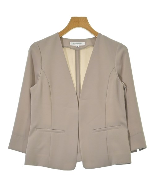 NATURAL BEAUTY BASIC(ナチュラルビューティーベーシック)ノーカラージャケット ベージュ サイズ:M/2200662123309