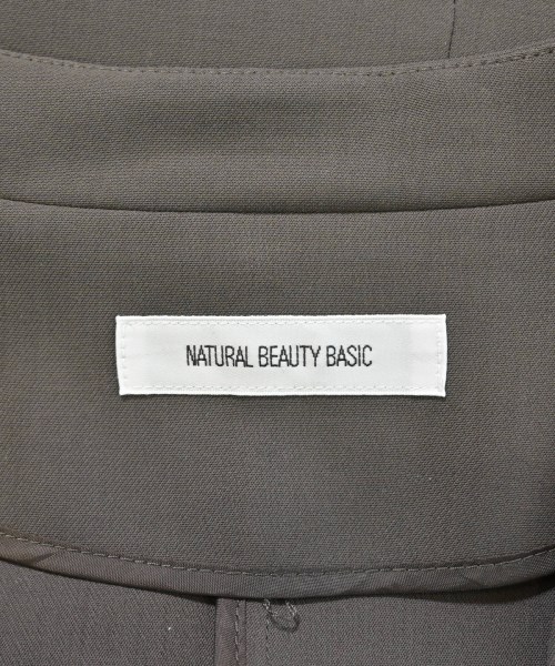 NATURAL BEAUTY BASIC（ナチュラルビューティーベーシック）ノーカラージャケット 茶 サイズ:S レディース/2200677950020