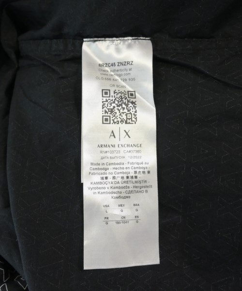 A/X ARMANI EXCHANGE（アルマーニエクスチェンジ）カジュアルシャツ 黒 サイズ:L メンズ/2200723044024