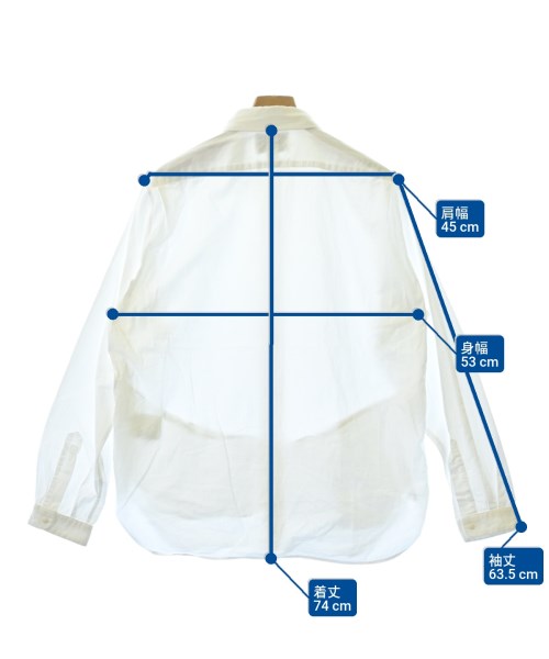 YAECA（ヤエカ）カジュアルシャツ 白 サイズ:L メンズ/2200636755154