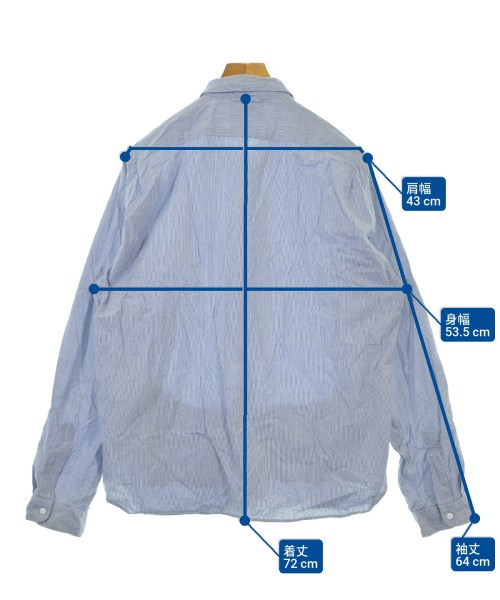 YAECA（ヤエカ）カジュアルシャツ 青 サイズ:XL メンズ/2200626684112