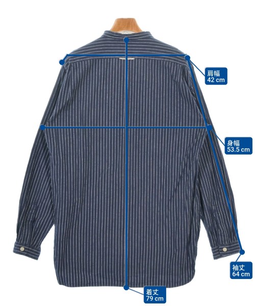 YAECA（ヤエカ）カジュアルシャツ 紺 サイズ:L メンズ/2200620884143