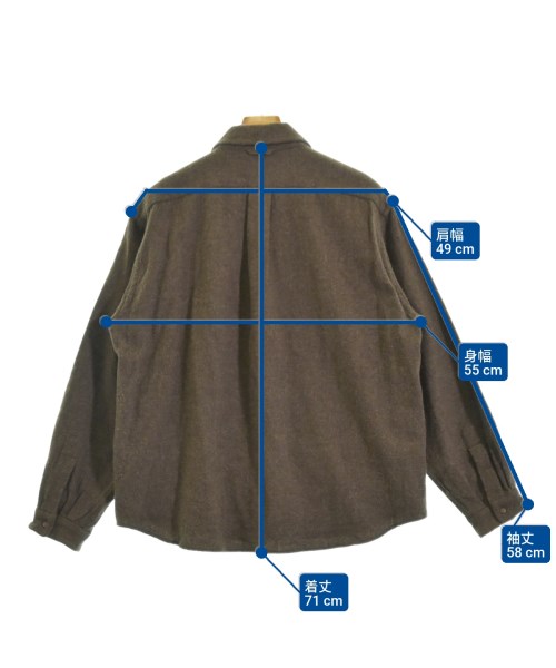 YAECA（ヤエカ）カジュアルシャツ 茶 サイズ:S メンズ/2200671579166