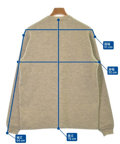 YAECA（ヤエカ）ニット・セーター ベージュ サイズ:L メンズ/2200636504011