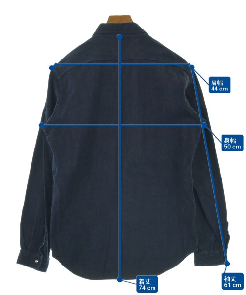 YAECA（ヤエカ）カジュアルシャツ 紺 サイズ:S メンズ/2200640331023