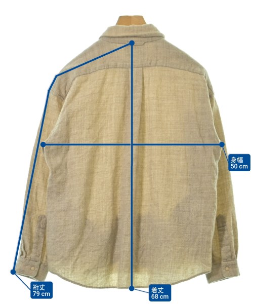 YAECA（ヤエカ）カジュアルシャツ ベージュ サイズ:S メンズ/2200648924050