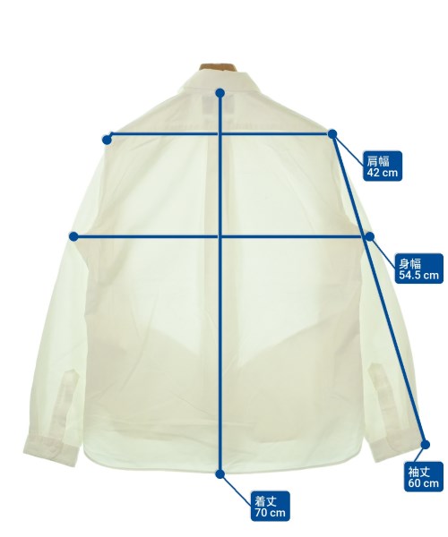 YAECA（ヤエカ）カジュアルシャツ 白 サイズ:L メンズ/2200672121029