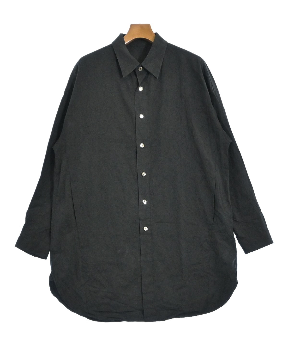 美品 イサムカタヤマバックラッシュ シワ加工 ストレッチ シャツ GRAY ISAMUKATAYAMA BACKLASH イサムカタヤマバックラッシュ 1591-02