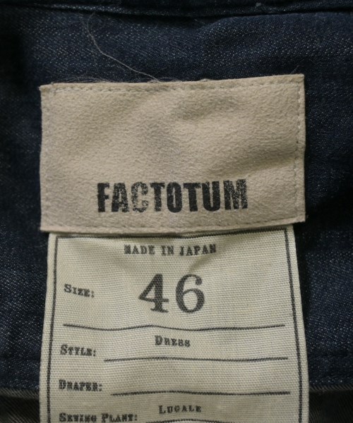 FACTOTUM（ファクトタム）カジュアルシャツ 紺 サイズ:46(M位) メンズ/2200633423155