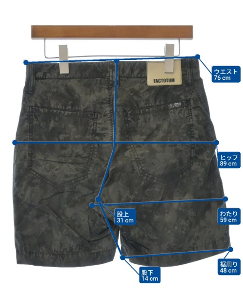 FACTOTUM（ファクトタム）ショートパンツ カーキ サイズ:29(S位) メンズ/2200633423179
