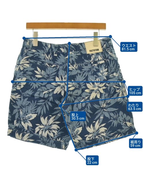 FACTOTUM（ファクトタム）ショートパンツ 青 サイズ:29(S位) メンズ/2200638699449