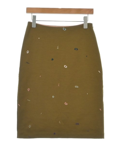 mina perhonen(ミナペルホネン)ひざ丈スカート 茶 サイズ:36(S位)/2200630941027