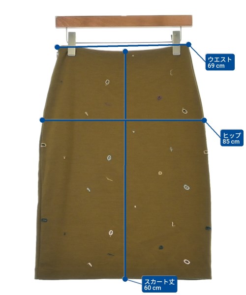 mina perhonen（ミナペルホネン）ひざ丈スカート 茶 サイズ:36(S位) レディース/2200630941027