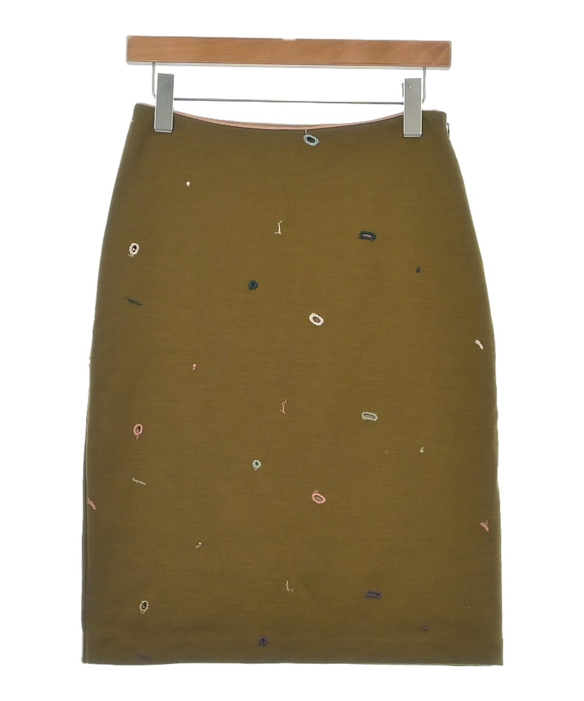 mina perhonen（ミナペルホネン）ひざ丈スカート 茶 サイズ:36(S位